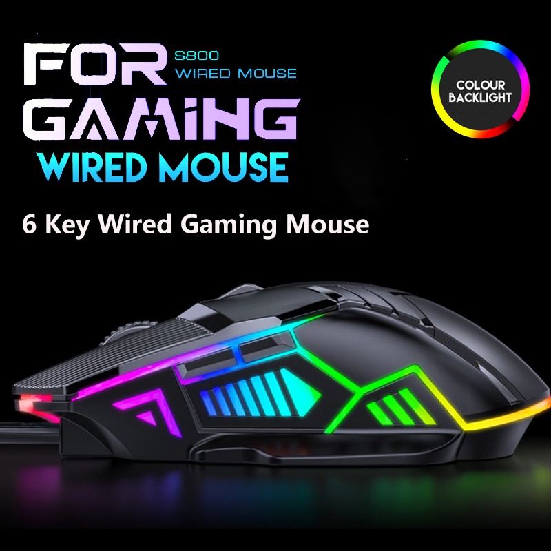 Chuột gaming TWITCH S800 có dây với 6 nút bấm 4 tốc độ DPI