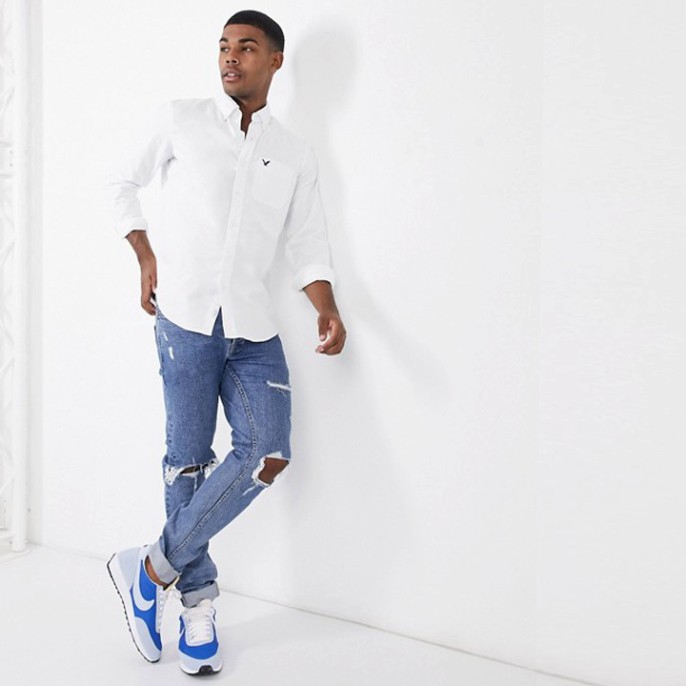 Áo Sơ Mi Nam Dài Tay Oxford American Eagle Trắng - Hàng mới về