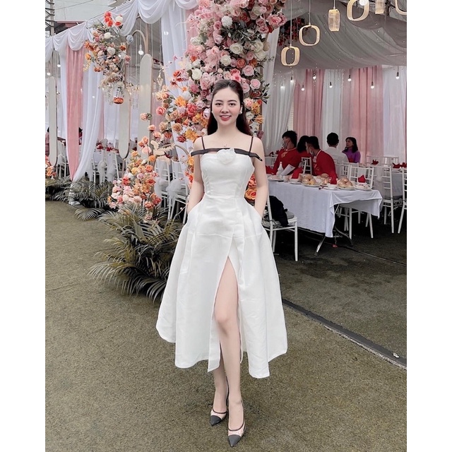 [Kèm tag Hoa] Đầm dự tiệc diện đẹp hơn cô dâu Cúp ngực chất phi taffta form chuẩn tôn dáng | BigBuy360 - bigbuy360.vn