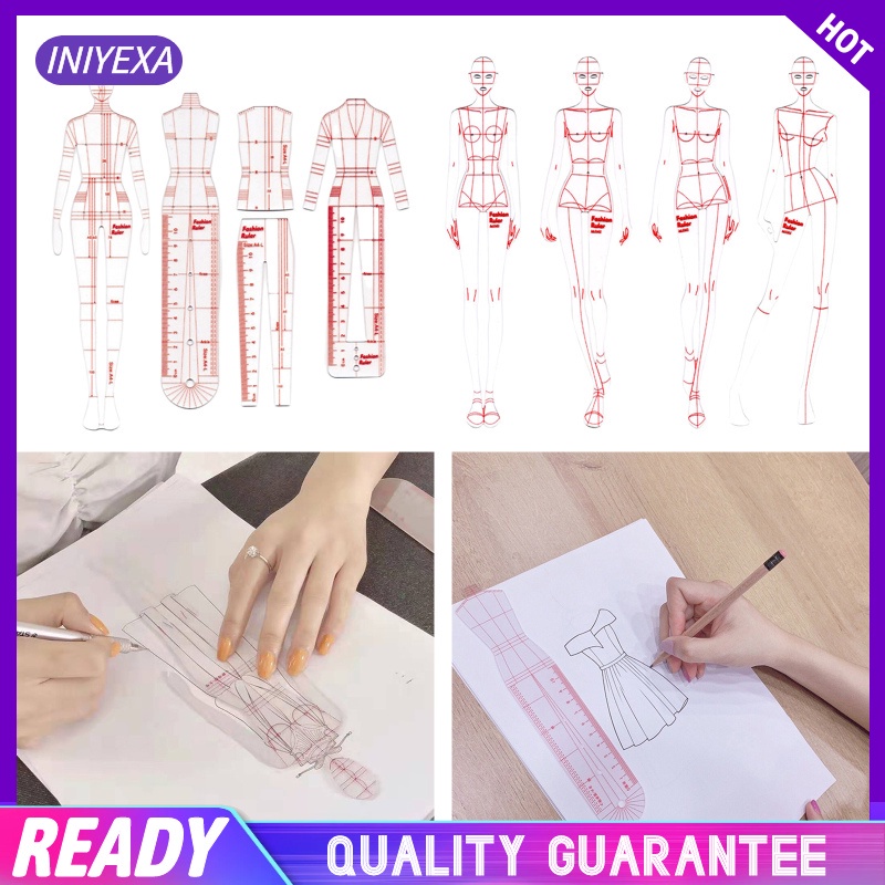 Bộ 4 Thước Cong Iniyexa Kiểu Pháp Thiết Kế Thời Trang