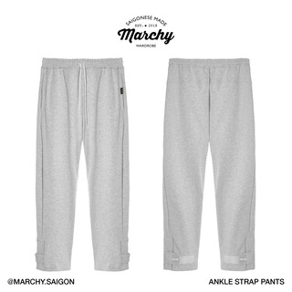 MARCHY - Ankle Strap / Button-hem Pants - Quần dài