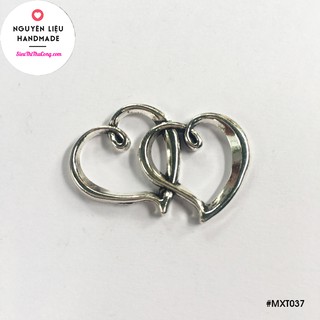 MXT037 - Mặt xi trắng trái tim đôi size bự - Bịch 4 cái/10gr