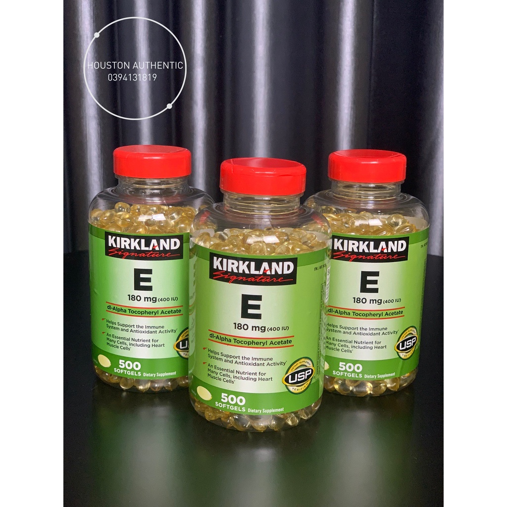 Viên bổ sung Vitamin E Kirkland Signature 180mg  Hộp 500 viên _ Live mua hàng tại Mỹ