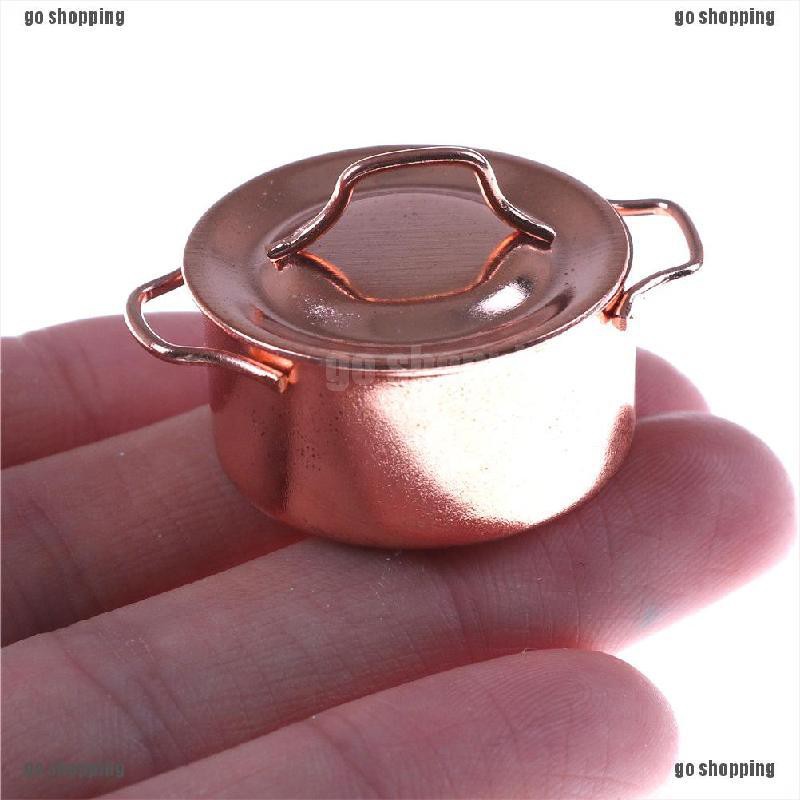 {go shopping}1/12 Dollhouse Miniature Kitchen Copper Pot with Lid