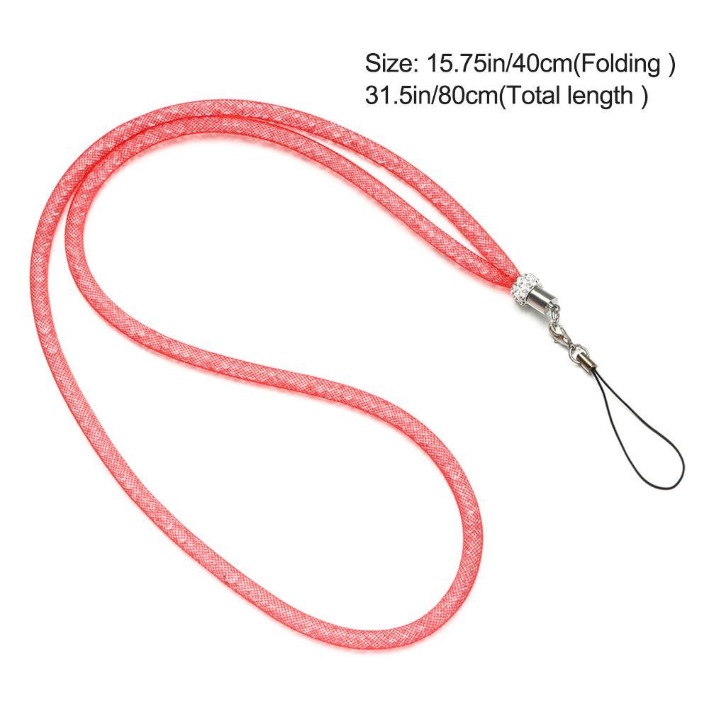 PISTA 1 Dây Đeo Thẻ Đeo Cổ Thu Gọn Được Đính Pha Lê