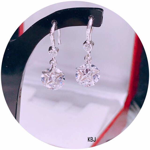 Bông tai sao gắn đá bạc ta - LINH'S MIU SILVER