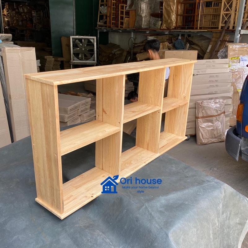 Kệ sách treo tường ngang 120cm - Gỗ cao su - Giá sách treo tường - Nội thất Ori