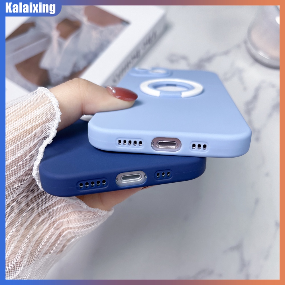Ốp Điện Thoại Mềm Màu Macaron Có Giá Đỡ Ẩn Cho iPhone 13 Pro Max 12 Pro 11 Pro Max X Xs Max Xr