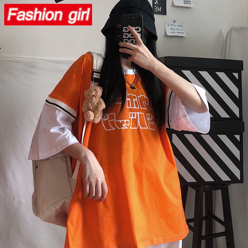 Áo Thun Ngắn Tay Giả Nhiều Lớp Phong Cách Retro Nhật Bản | BigBuy360 - bigbuy360.vn