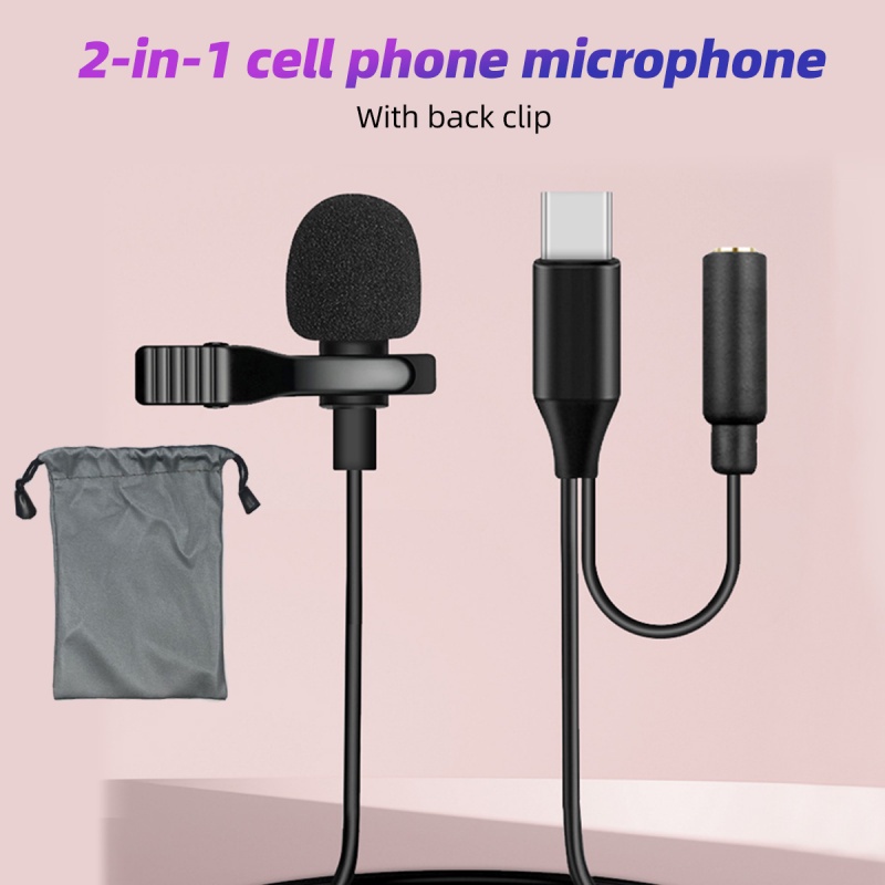 Micro ANKNDO Mini kẹp ve áo cổng Lightning Type C 3.5mm thích hợp cho i/Pone Android/điện thoại/máy tính/laptop