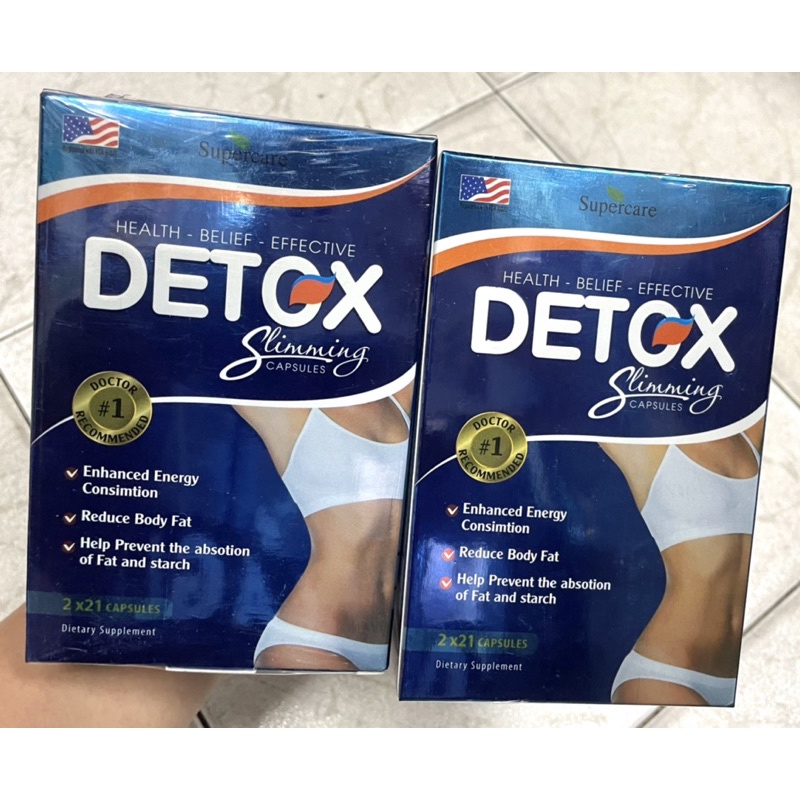 DETOX VIÊN UỐNG GIẢM CÂN HỘP 42 VIÊN (2 LỌ NHỎ BÊN TRONG MỖI LỌ 21 VIÊN)