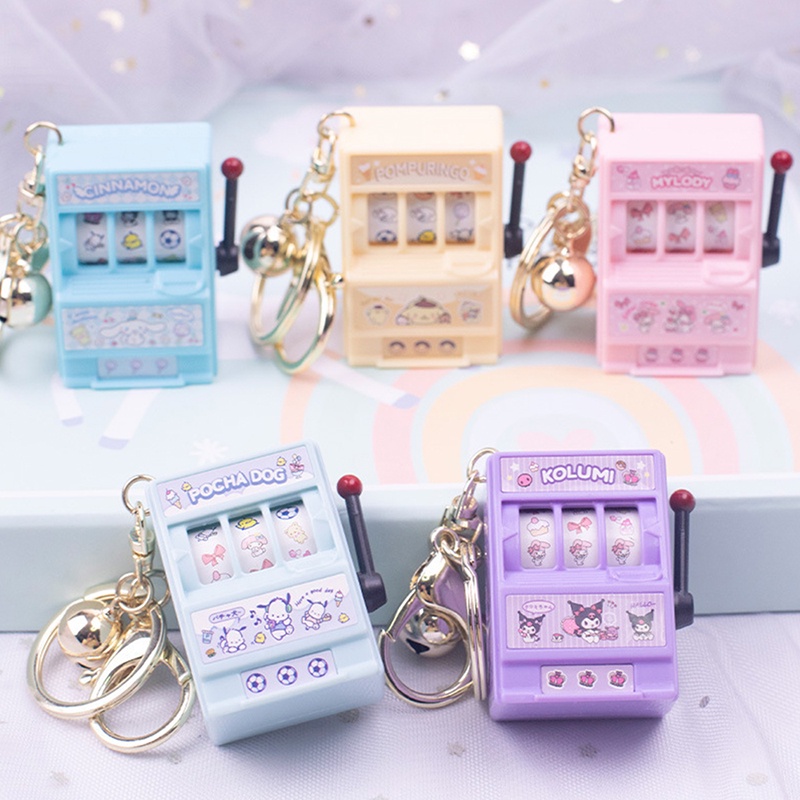 SANRIO Móc Khóa Gắn Máy Chơi Game Mini Tạo Hình Melody Cinnamoroll Kuromi Dễ Thương
