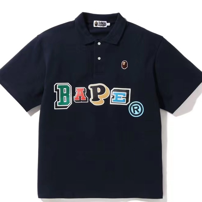 Áo Thun POLO Bape Tay Ngắn Họa Tiết Rằn Ri Phiên Bản Giới Hạn Thời Trang Cho Nam