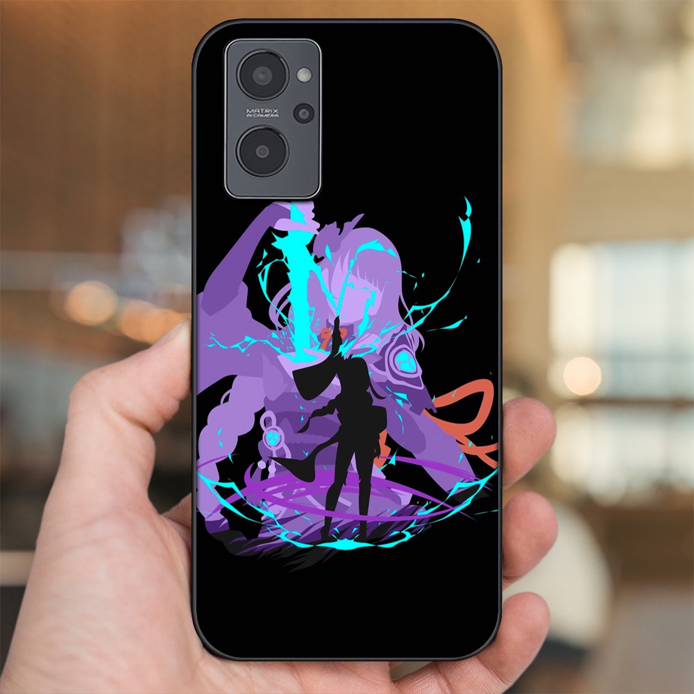 Ốp lưng Realme 9i viền đen in hình Raiden Shogun Genshin Impact