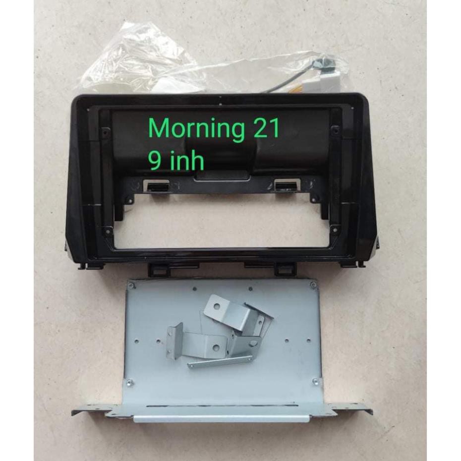 Mặt dưỡng Kia Morning 2021 - 9 inch kèm jack nguồn zin