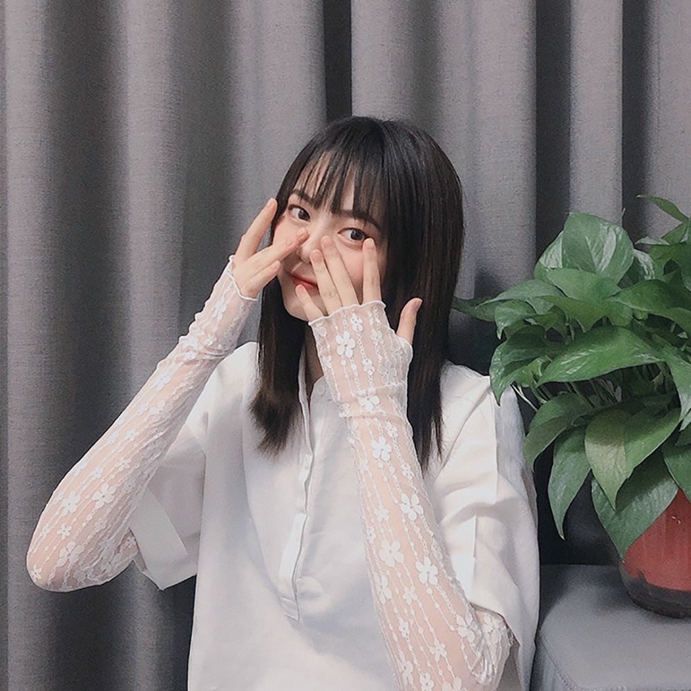 Găng tay vải ren họa tiết hoa chống nắng nhiều màu tùy chọn tiện dụng cho nữ khi đi câu cá/xe đạp/chạy bộ/thể thao