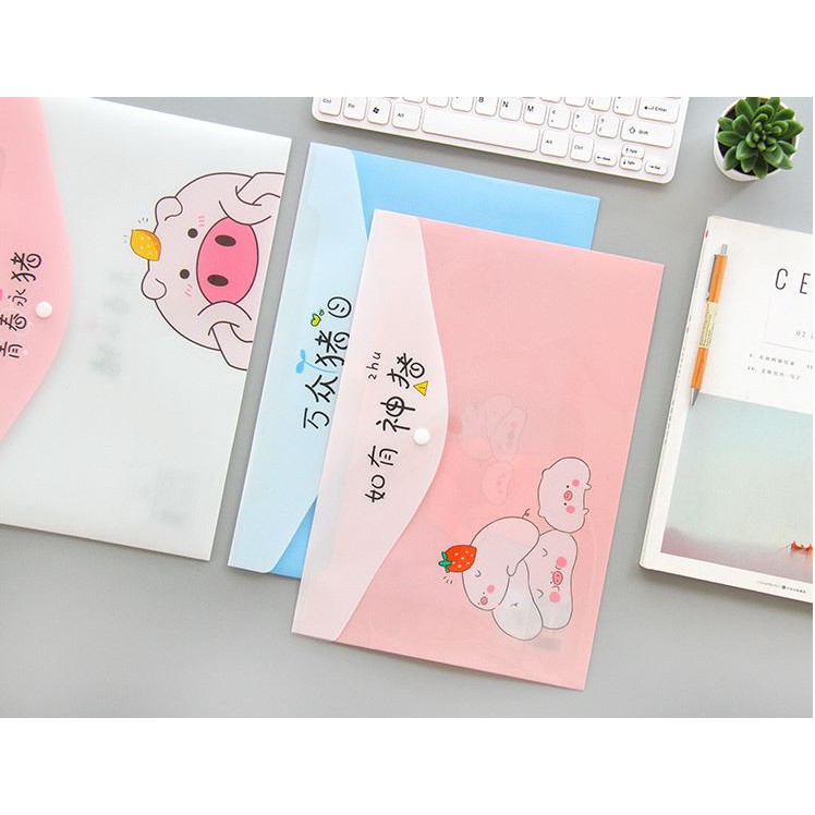 Túi clear bag đựng giấy, tài liệu nhiều hình dễ thương