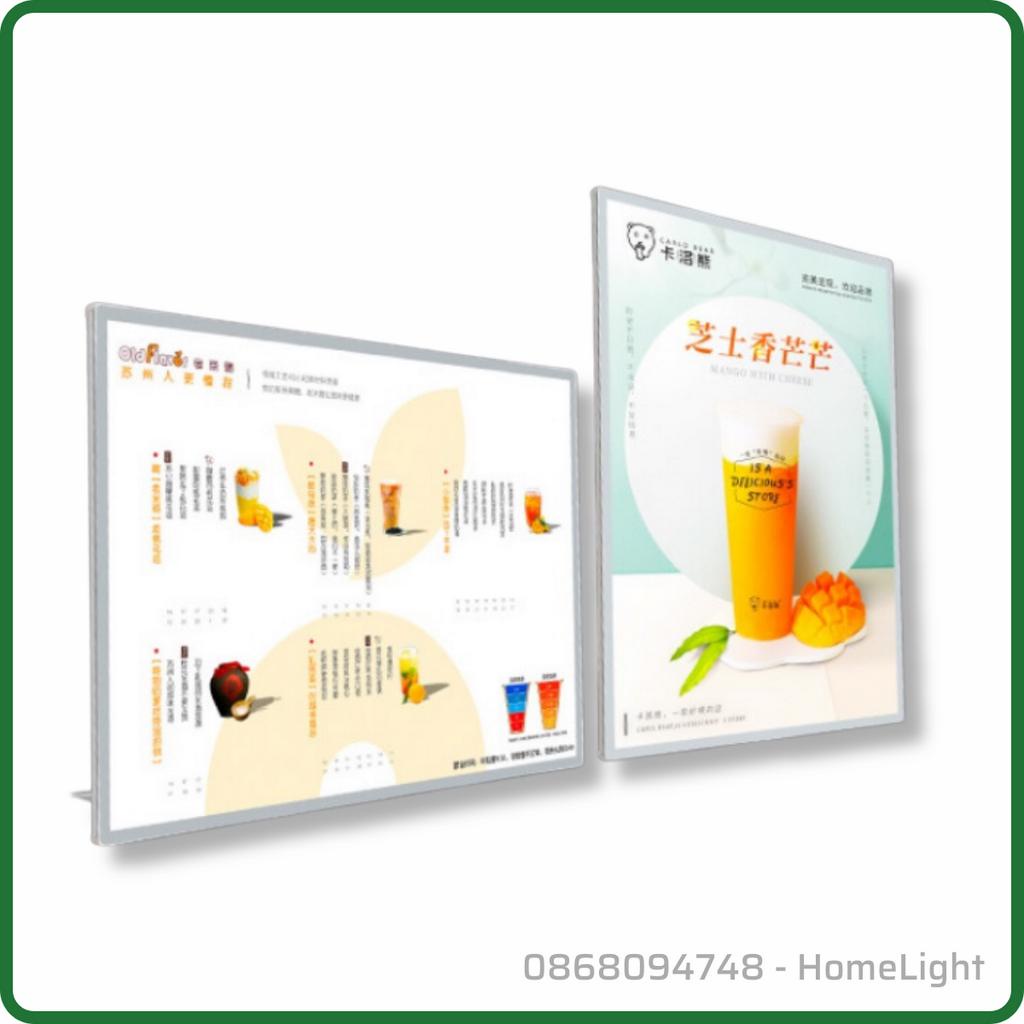 Bảng Hộp Đèn Kích Thước 60cm x 80cm Led Menu, Khung tranh điện  Để Bàn, Treo Tường