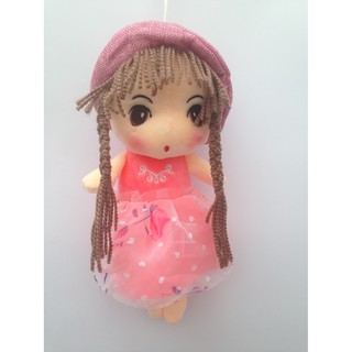 Búp bê cô bé váy hoa đội mũ cao 30cm