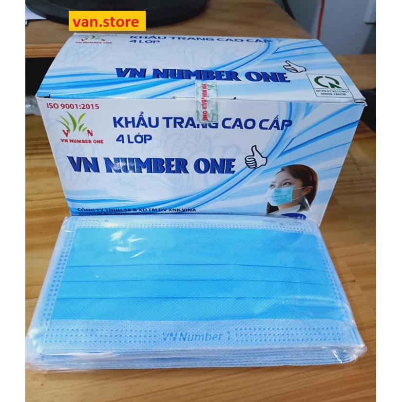 [Hộp 50 Cái] Khẩu Trang Y Tế 4 Lớp Cao Cấp FAMAPRO/ VN NUMBER ONE - Tiêu Chuẩn ISO 9001:2015