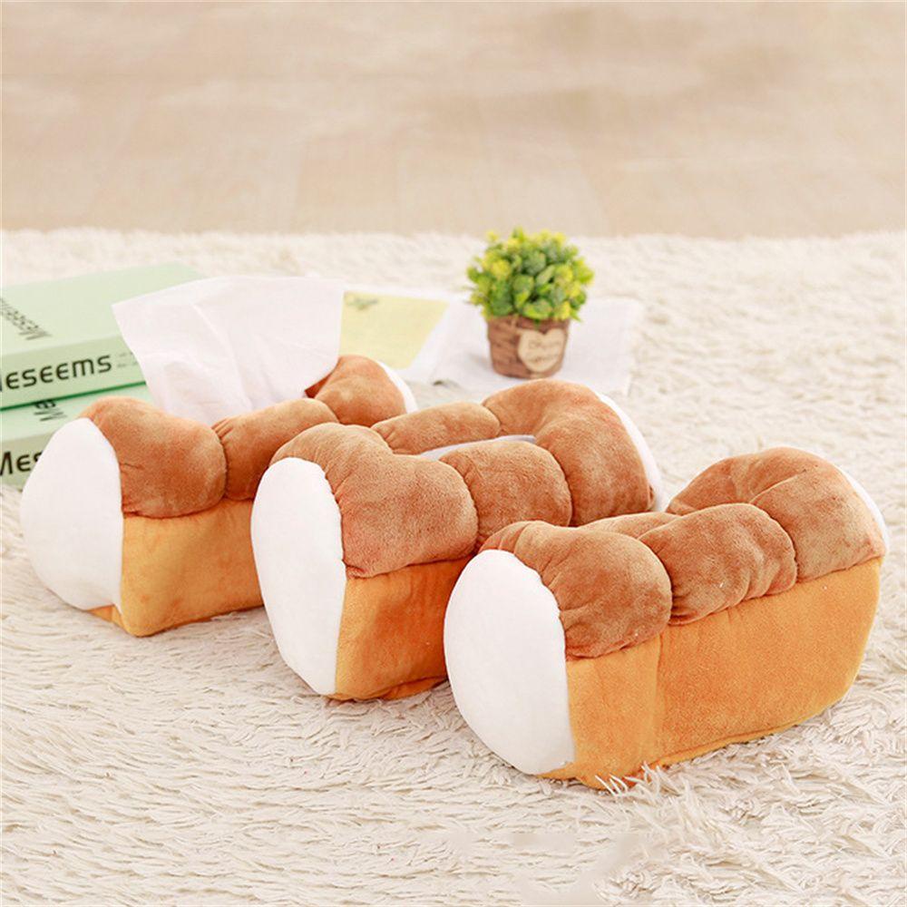 Hộp Đựng Khăn Giấy Nhồi Bông Hình Bánh Mì Vui Nhộn Ốp