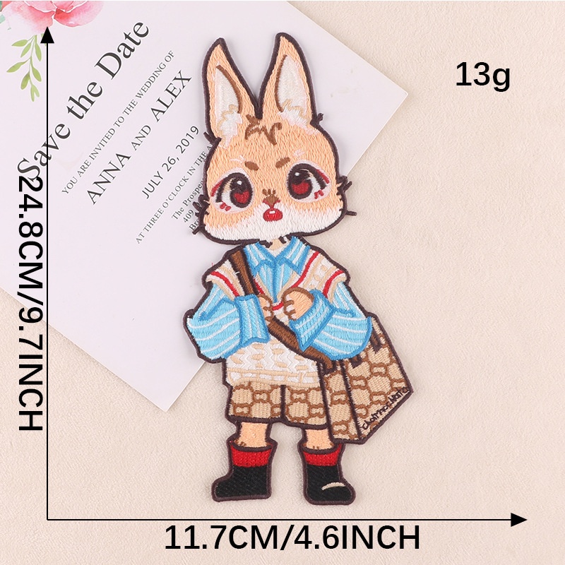 Sticker Ủi Thêu Hình Thỏ Hoạt Hình Dễ Thương