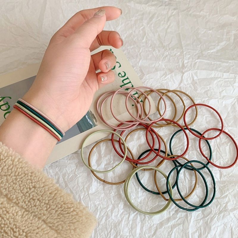 [ 5 Sợi ] Dây Cột Tóc Lớn Co Giãn Nhiều Màu Thời Trang Cho Nữ