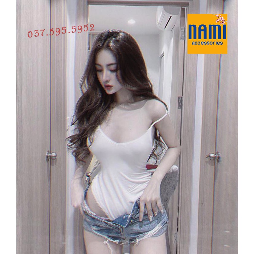 BODYSUIT HAI DÂY CỔ TIM SIÊU SEXY - QANU012