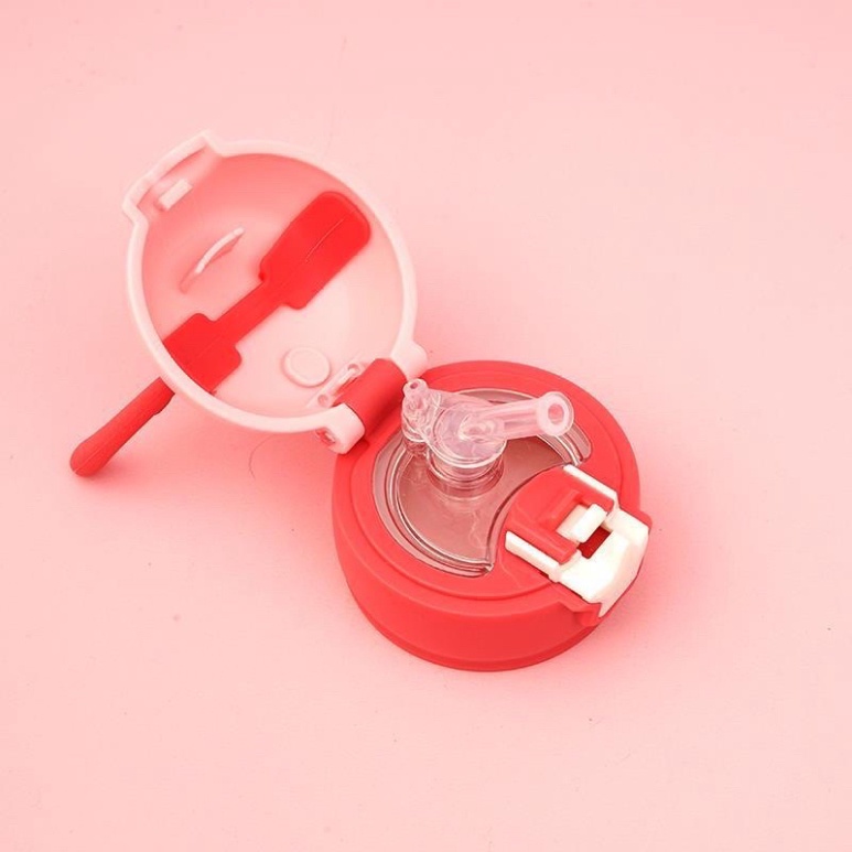 Bình nước cho bé đi học bình tập uống nước 550ml có dây đeo nắp bật ống hút mềm cao cấp