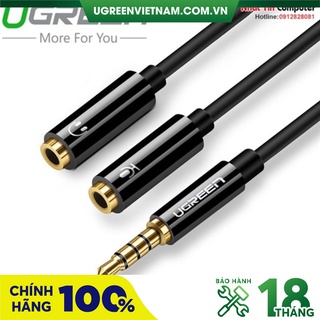 Cáp chia audio 3.5mm ra 2 đầu 3.5mm loa và mic ugreen 30620