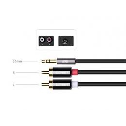 Dây Loa 1 Đầu 3,5mm Ra 2 Đầu RCA Hoa Sen Chính Hãng Ugreen Dài 2M - 10584