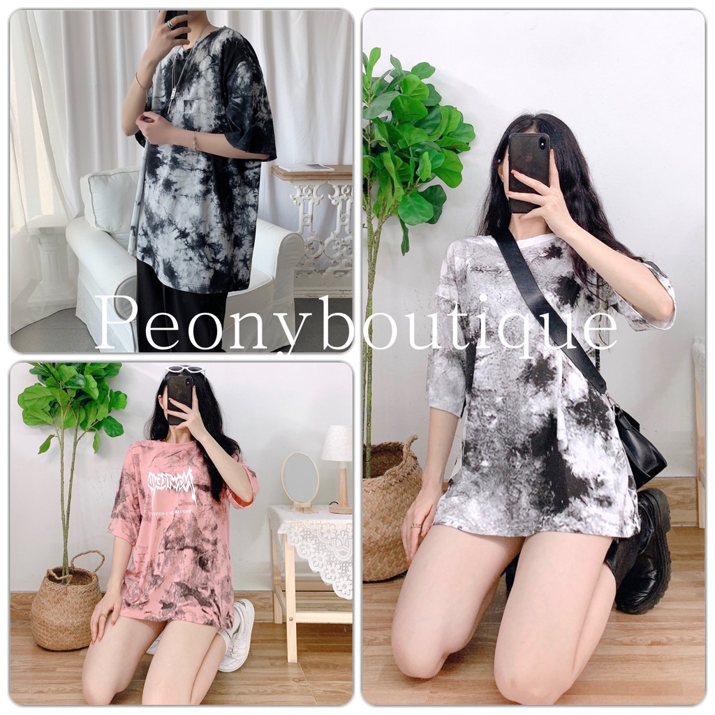 Áo Thun Loang Nowtrend PEONYB Unisex [FREESHIP] 🌸 Phông tay lỡ form rộng oversize dáng suông cá tính nam nữ Ulzzang HOT🌸