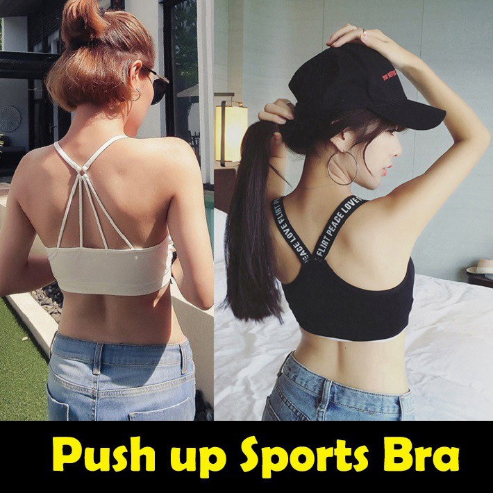 Áo bra thể thao MOVING PEACH có miếng đệm nâng ngực cho nữ