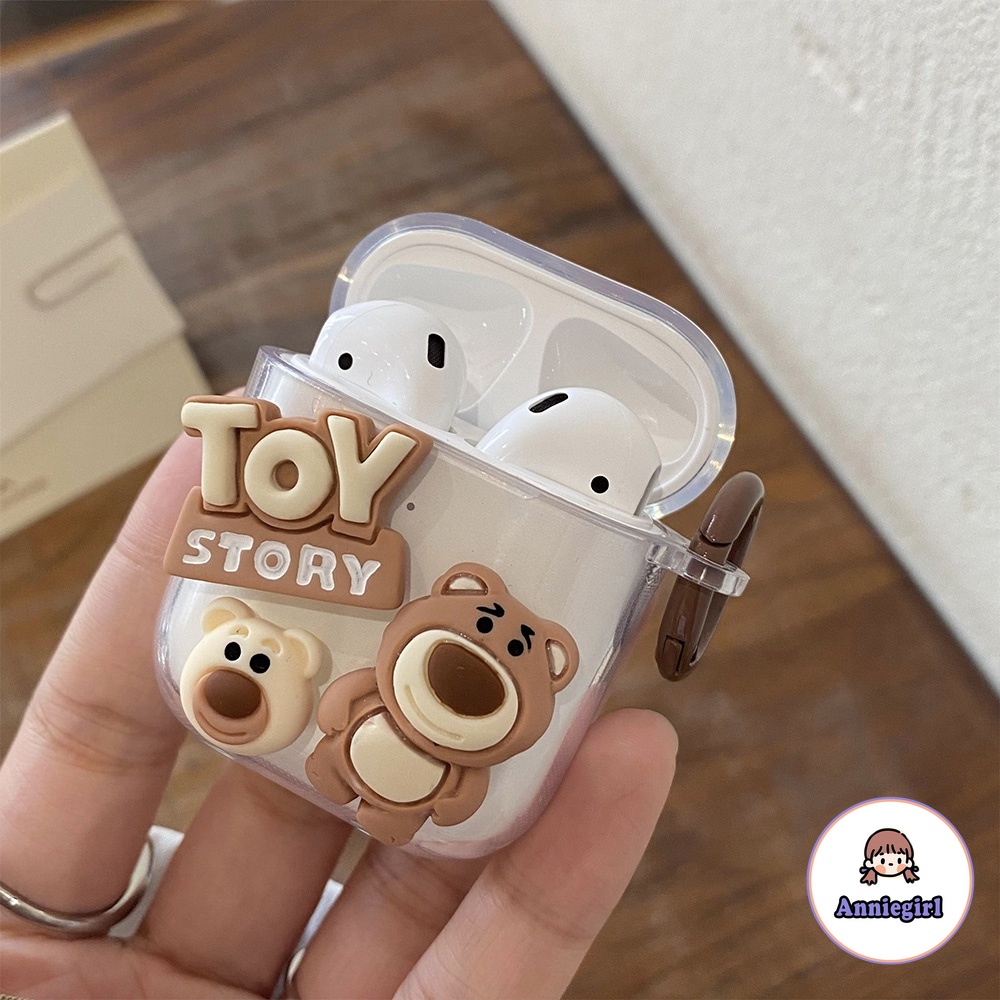 Vỏ Bảo Vệ Hộp Sạc Tai Nghe Airpods 1/2/3/pro Bluetooth Không Dây Mềm Hình Chú Gấu Nâu 3D Dễ Thương