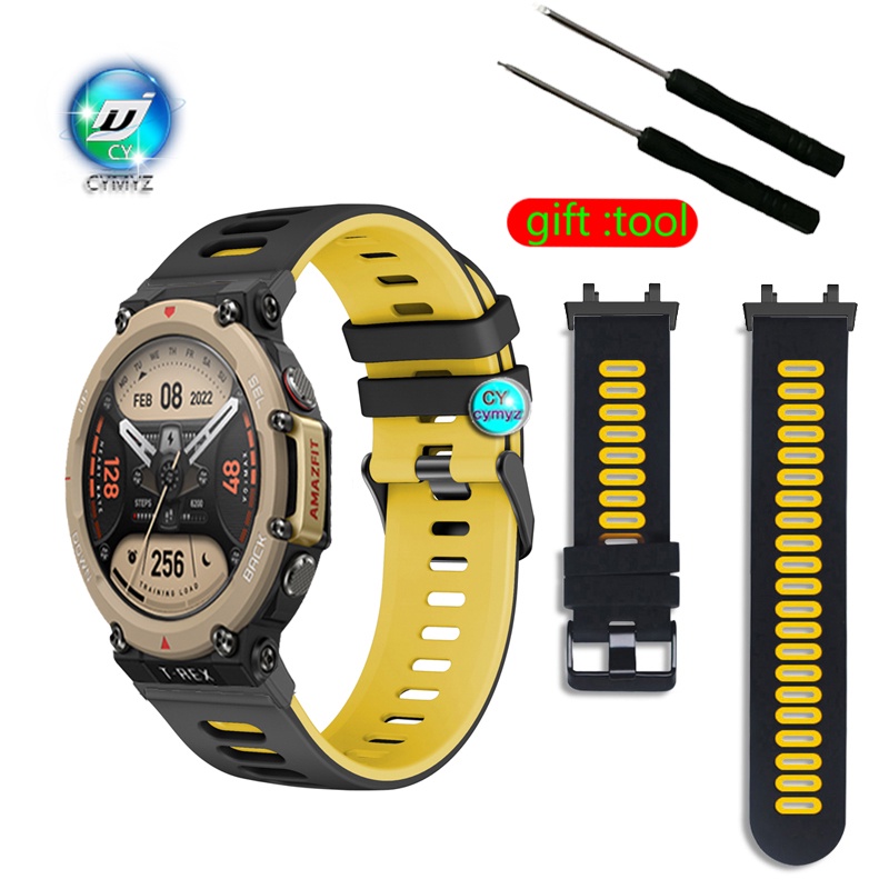 Dây Đeo Thay Thế Chất Liệu Silicon Màu Trơn Cho amazfit t rex 2 t rex2 t rex 2