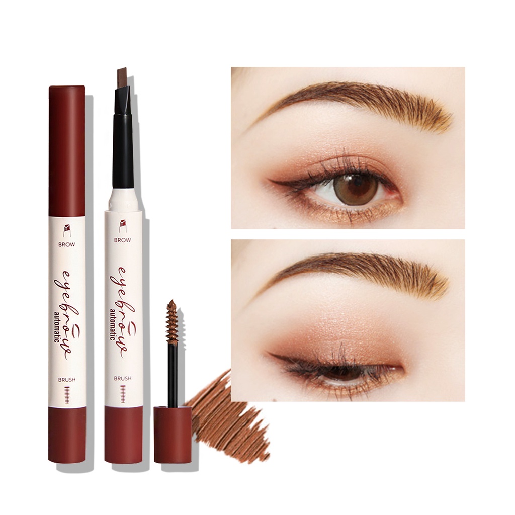 Hengfang 1Pcs Waterproof Double Headed Pencil Easy Eyebrow Powder 0.2g+3.3g 53141