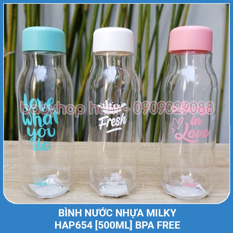 Bình nước Lock&Lock Milky dung tích 500ml nhựa PET BPA Free HAP654 - BABYHOPSG