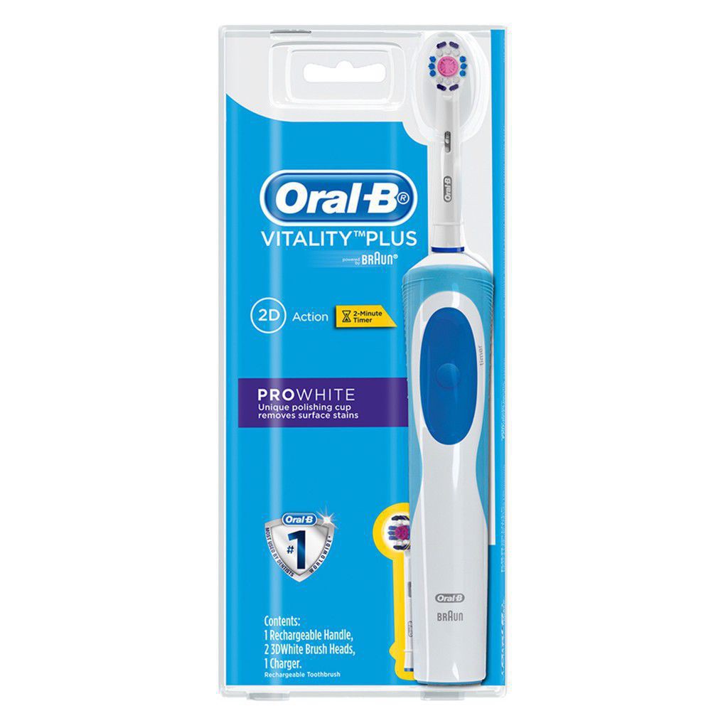 Bàn chải đánh răng điện Oral-B Vitality Plus 2 đầu Pro White