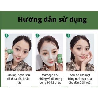 Mặt Nạ Đất Set Trà Xanh Dạng Lăn