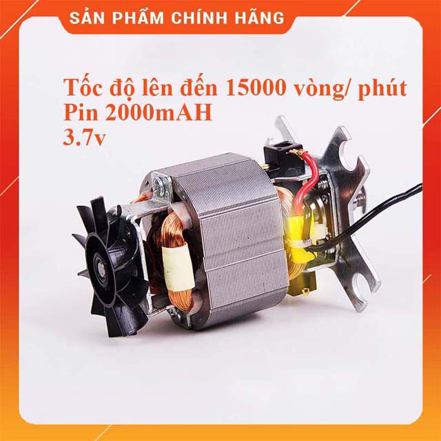 Máy xay sinh tố mini cầm tay 0802 có pin sạc nhiều màu 50W - 4 lưỡi dao + [tặng bộ vệ sinh máy]