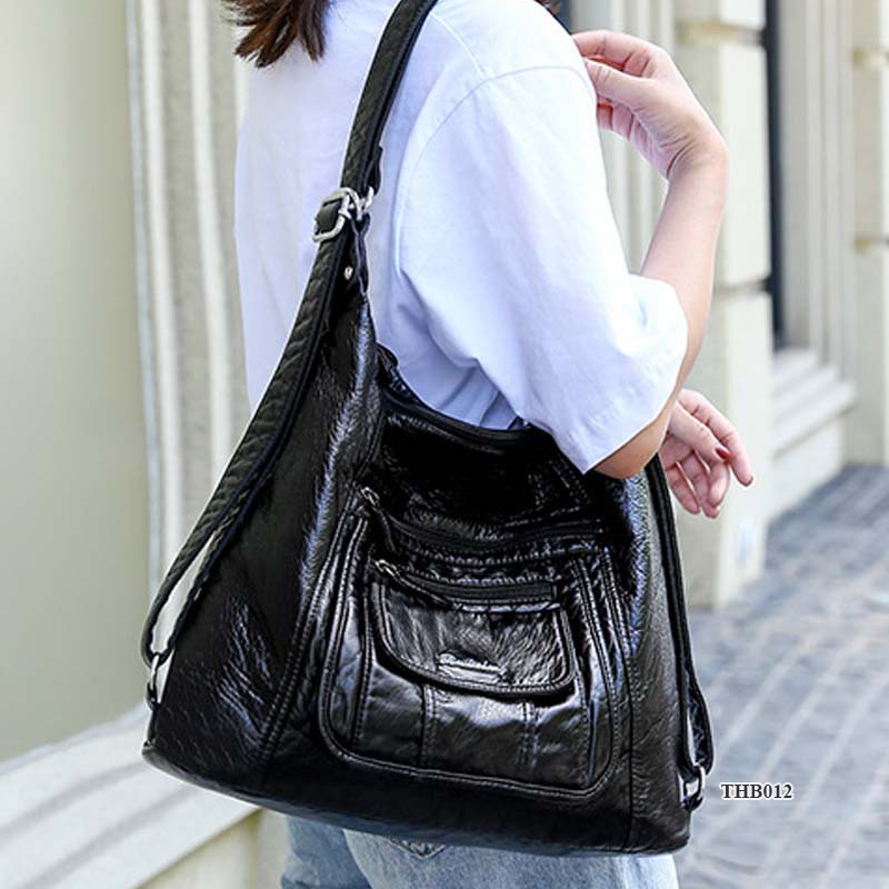 Túi da nữ, Túi đeo vai, đeo chéo kiêm balo, nhiều ngăn, vừa A4, siêu bền, dùng đi làm, đi chơi THB012