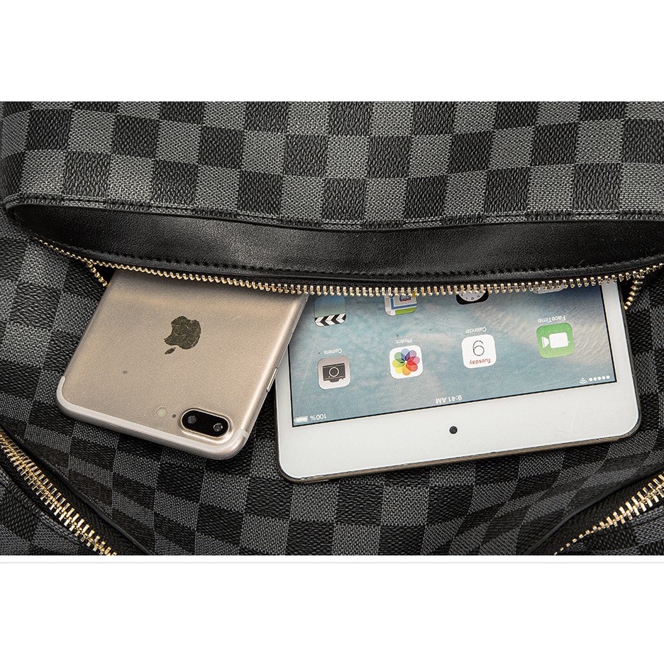 BALO DA HỌA TIẾT CARO / BALO THỜI TRANG / BALO LAPTOP