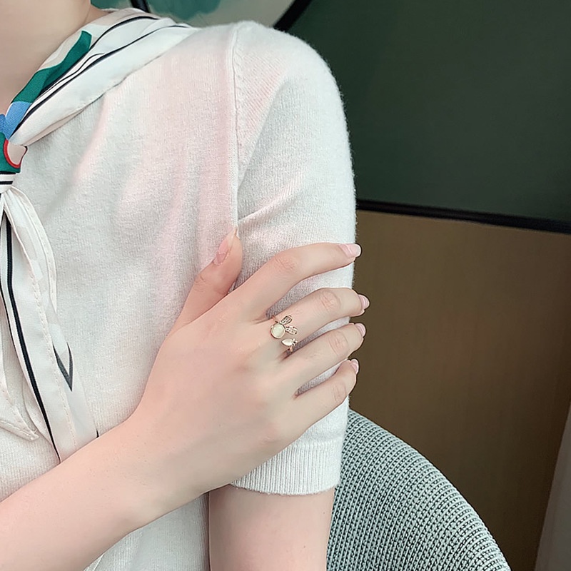 Nhẫn Hở Mạ Vàng Trang Trí Hình Mèo / Thỏ Thời Trang Hàn Quốc