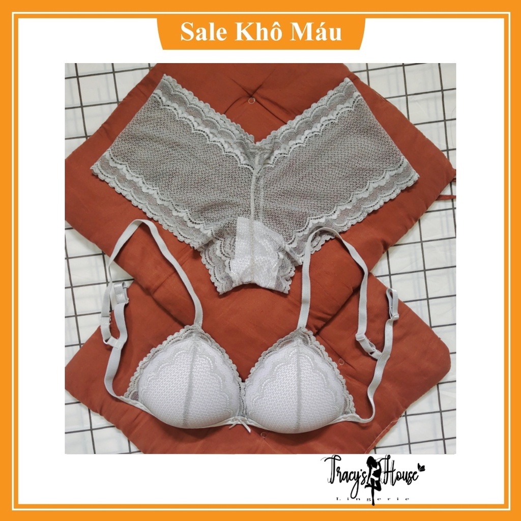 Set Bra - Bralette ren sexy không gọng, mút mỏng - Màu xám - NY40 - Đồ lót nữ