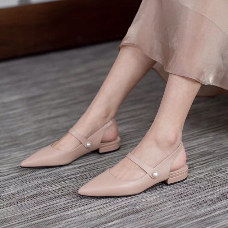 Giày búp bê nữ quai ngang gắn hạt ngọc xinh xắn , SB23 - Oula Store