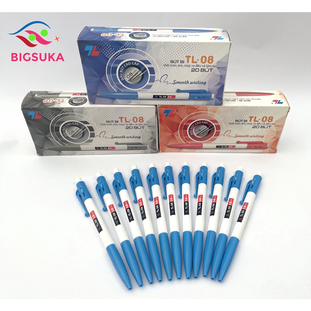 Bút bi Thiên long xanh TL08, đầu bút 0.7mm BIGSUKA