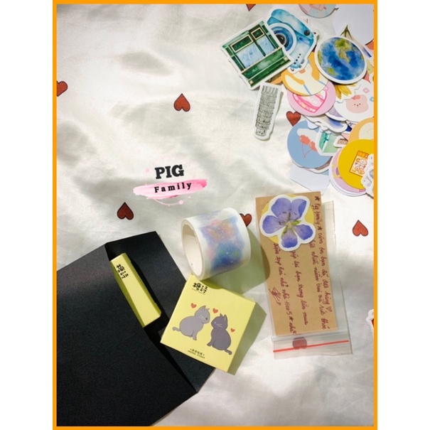 Set mini văn phòng phẩm dễ thương (sổ tay, sticker, giấy note)