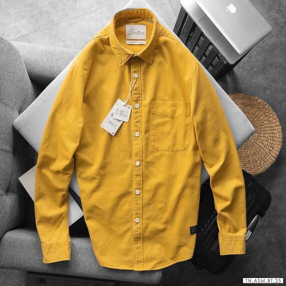 Áo sơ mi nam cổ đức dài tay vải kaki wash garment - BENTINO | BigBuy360 - bigbuy360.vn