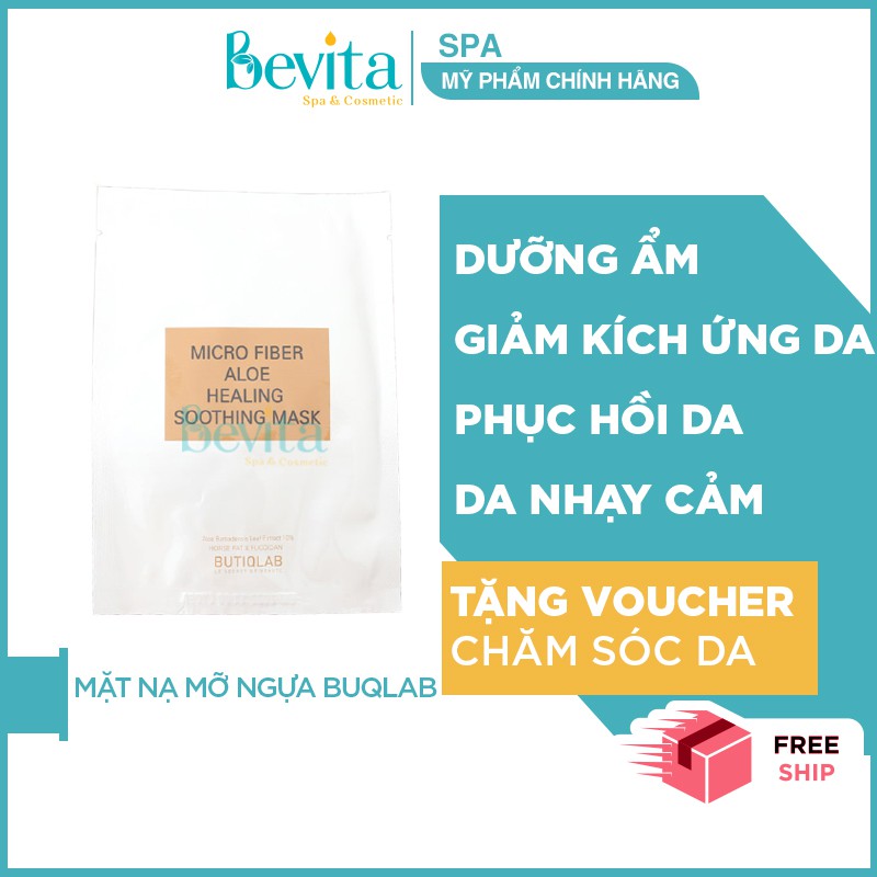 [Giảm Kích Ứng Hiệu Quả] Mặt Nạ Mỡ Ngựa Da Khô Da Nhạy Cảm Butiqlab Micro Fiber Aloe Healing Soothing Mask 30ml - Bevita