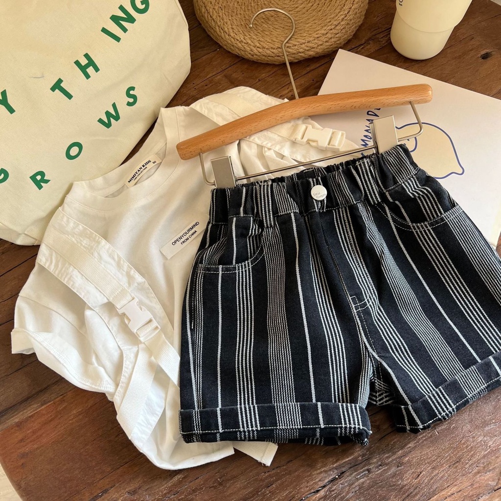 Hàng Mới Về Mới Quần Short Denim Cotton Dáng Rộng Thoải Mái Thời Trang Mùa Hè Cho Bé Trai Và Gái